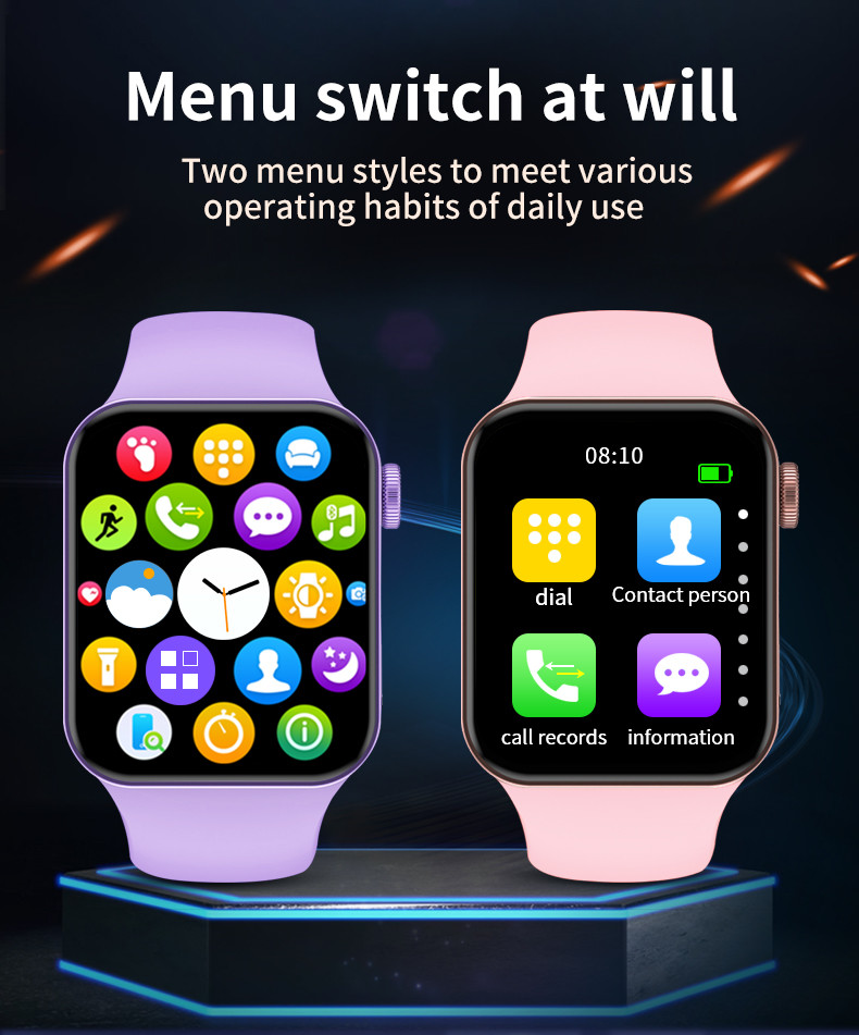 170mAh Series 7 Smart Watch 1.5H Charging 1.75 Inch Touch Screen X8 Max