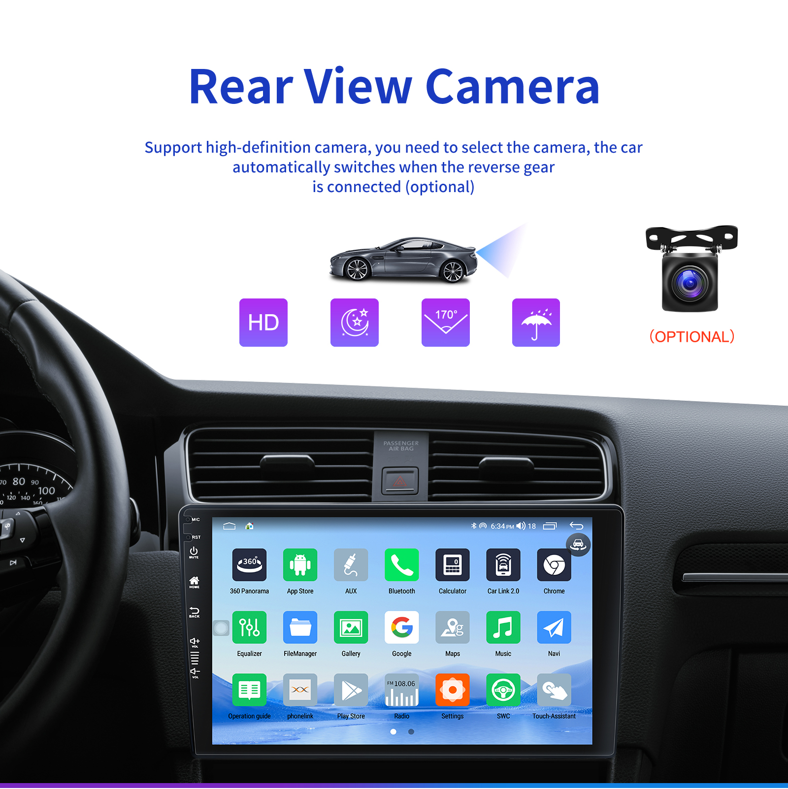 Dashboard Placement 10 Inch 2.5D-IPS Screen Car Radio with Bluetooth and Navigation GPS
