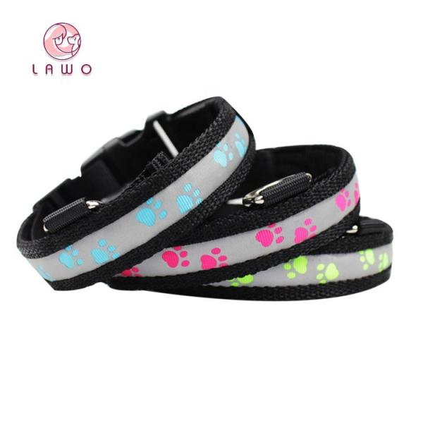 C903 New Pet Product Fashion Safety Nylon USB Rechargeable Led Dog Collars in