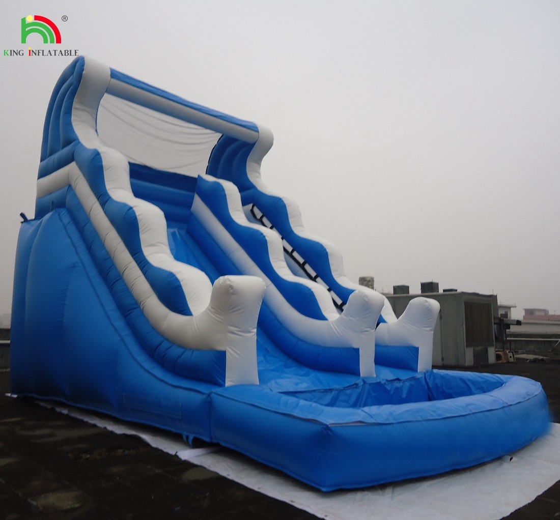 Cheap commercial double splash dual lane inflatable water slide for sale