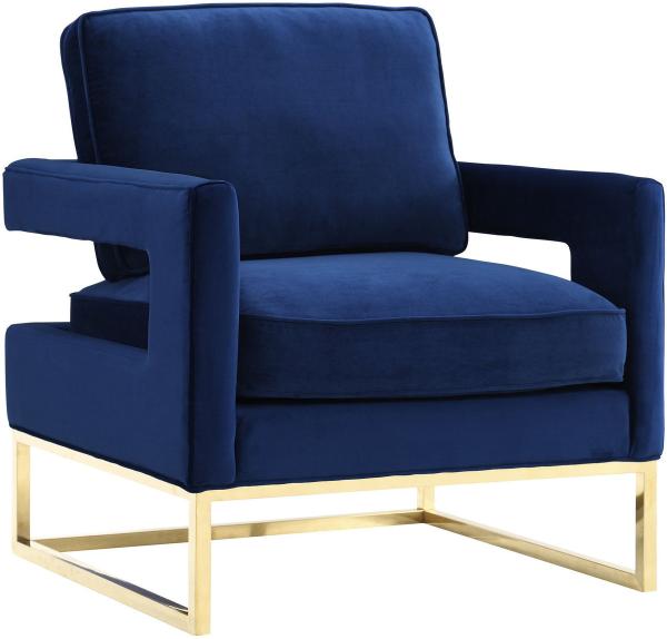 Quality new classic deep blue velvet fabric and stainless steel frame single lounge chair for wedding party event for sale
