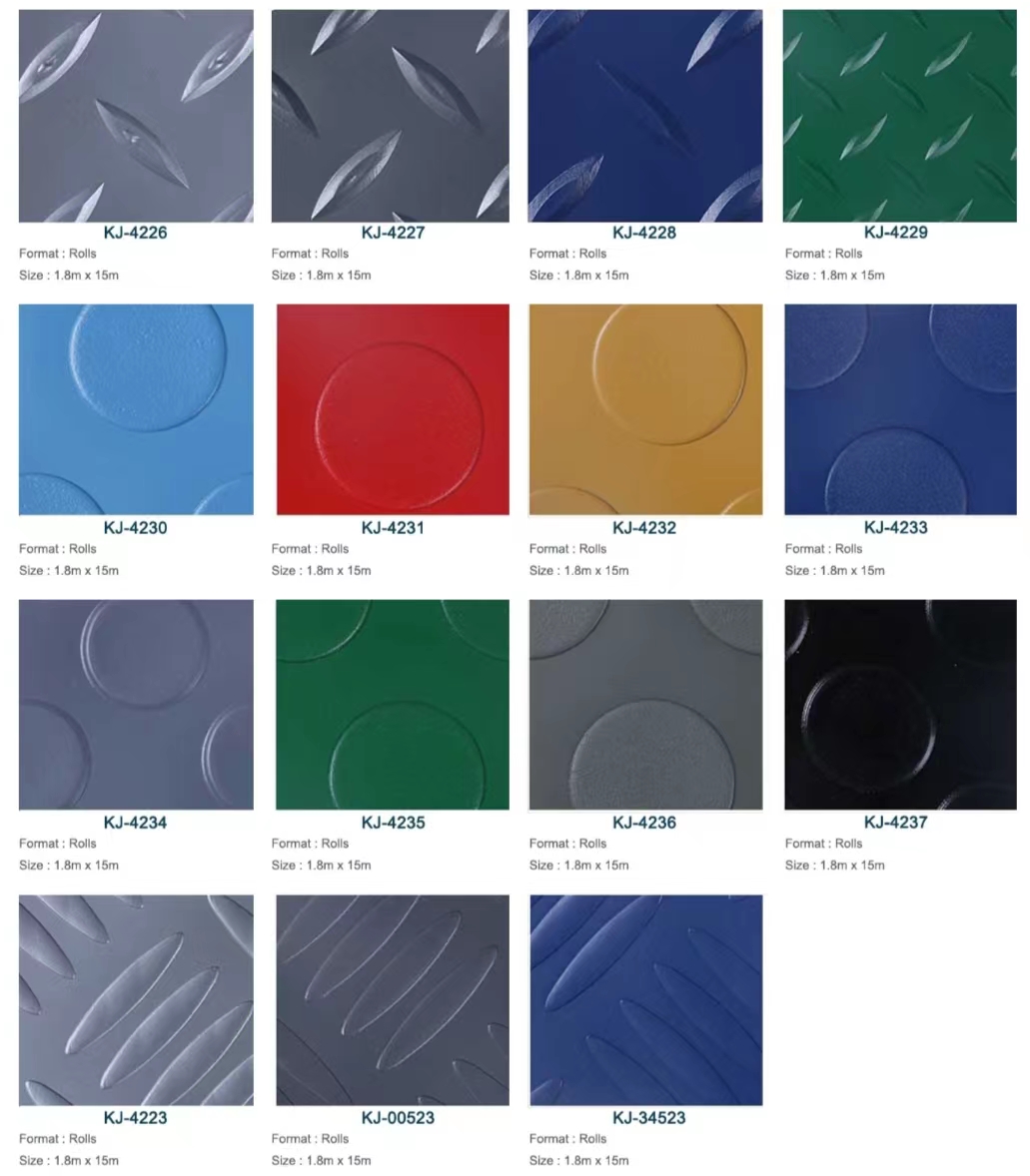 SGS Vinyl Non Slip Flooring 2mm Thickness Pvc Bus Flooring Fireproof