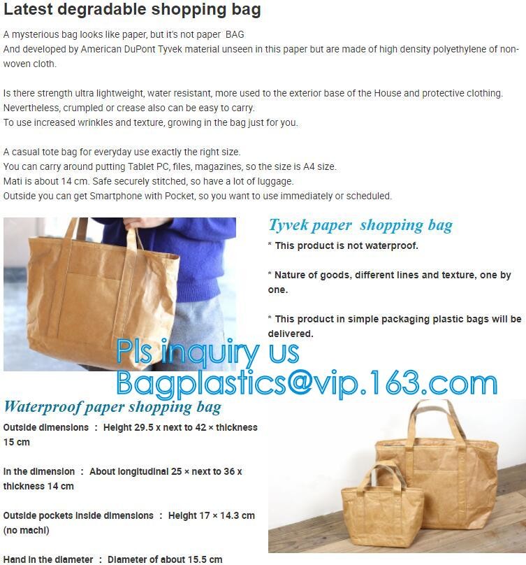 Custom Tyvek Paper Zipper Cosmetic Makeup Bag With Leather Handle,untearable tyvek zipper cosmetic bag,Environmentally f