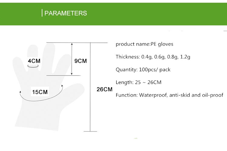 Hdpe Clear Disposable Protective Gloves , Disposable Hand Gloves Medium Thickness
