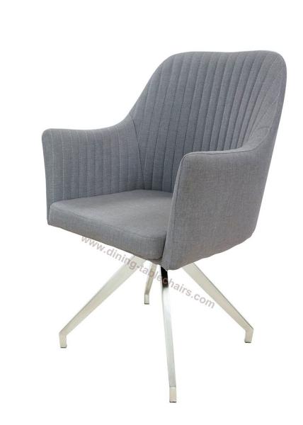 Fabric Upholstered Stainless Dining Chair Livingroom Chair Armrest Chair Leisure