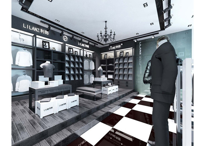 Commercial Retail Garment Shop Fittings High Grade Customized With Display Racks
