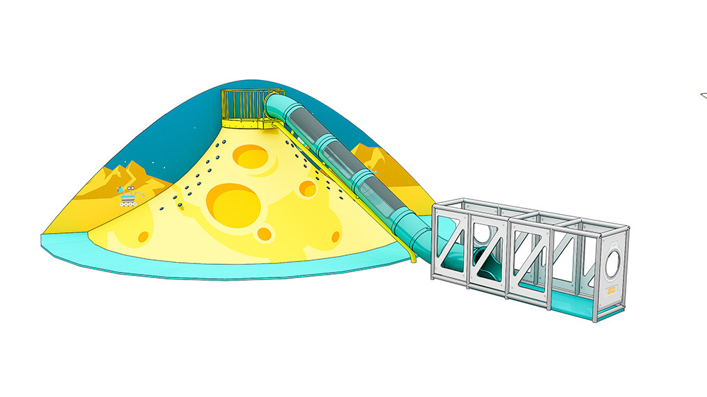 Funny Colorful 2.6M Volcano Climbing Slide Indoor Playground Equipment
