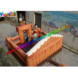 Thrilling Inflatable Mechanical Bull With Mattress / Inflatable Games Redeo