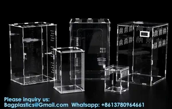 Acrylic Reptile Terrarium Clear View Transparent Acrylic Box Feeding Box For