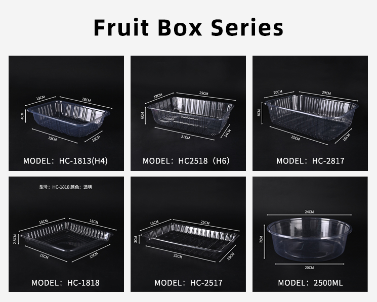 Clamshell Disposable Plastic Food Containers Recyclable Clear PET Bakery Box