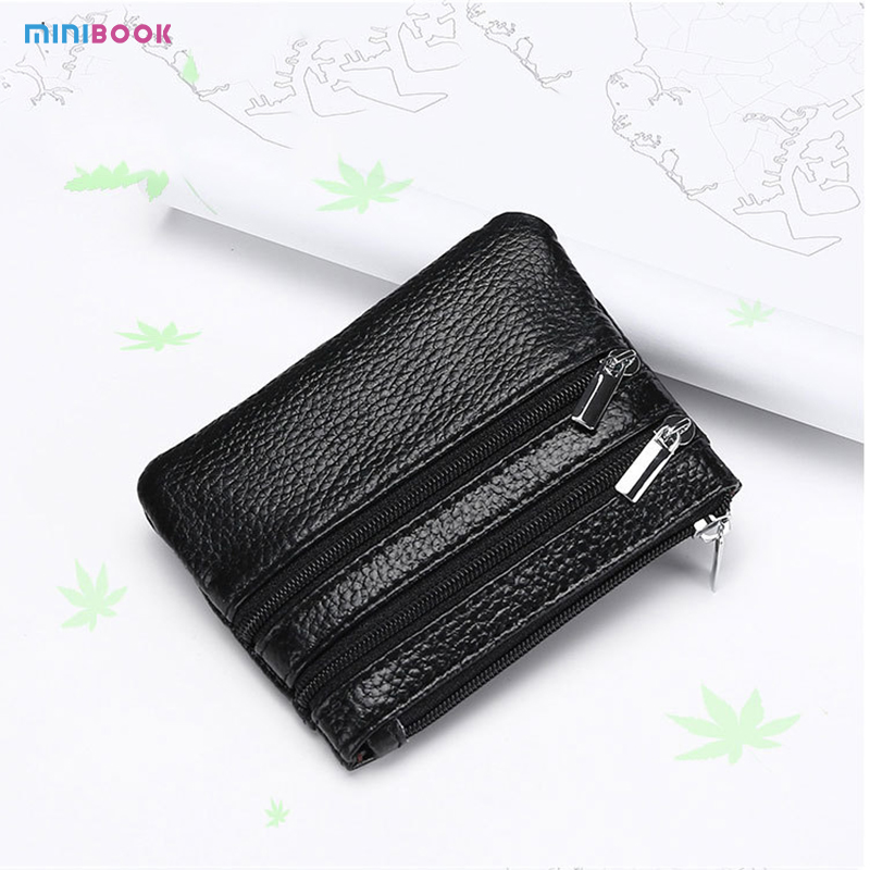 2023 Fashion Designer Bags Genuine Leather Coin Purse with Key Ring in Pure Colors