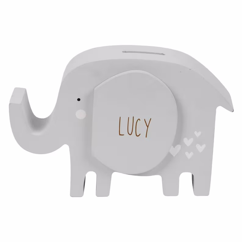 Personalised Engraved Lion Money Box Bank Kids Savings Pocket Money Piggy Bank Wooden Animal Money Box Gift for Babies