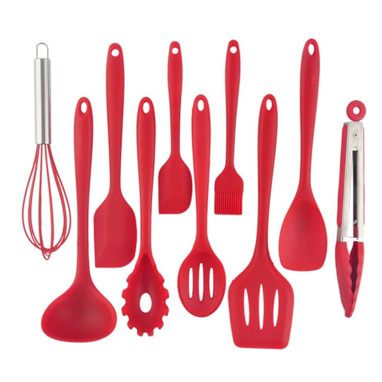 10PCS Premium Amazon Top Seller Cooking Set Heat-Resistant Flexible Kitchen Tools Gadgets Silicone Kitchen Utensil