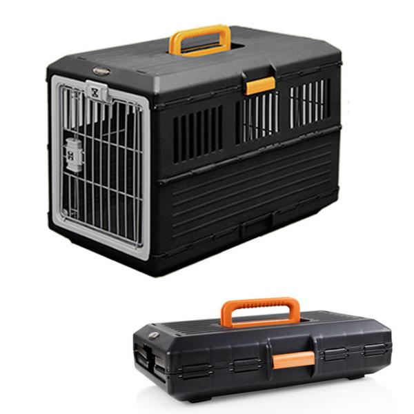 Foldable Plastic Pet Travel Flight Carrier Portable Pet Crate Traveling Dog Cage