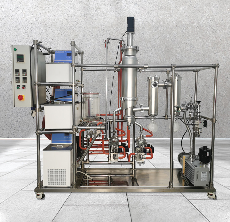 15-30 L/H Wiped Film Evaporator Glass Stainless Steel Molecular Unit Lab