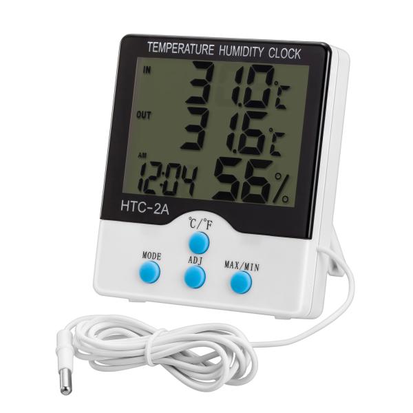 Quality Indoor / Outdoor Digital Hygro Thermometer With Clock And External Sensor for sale