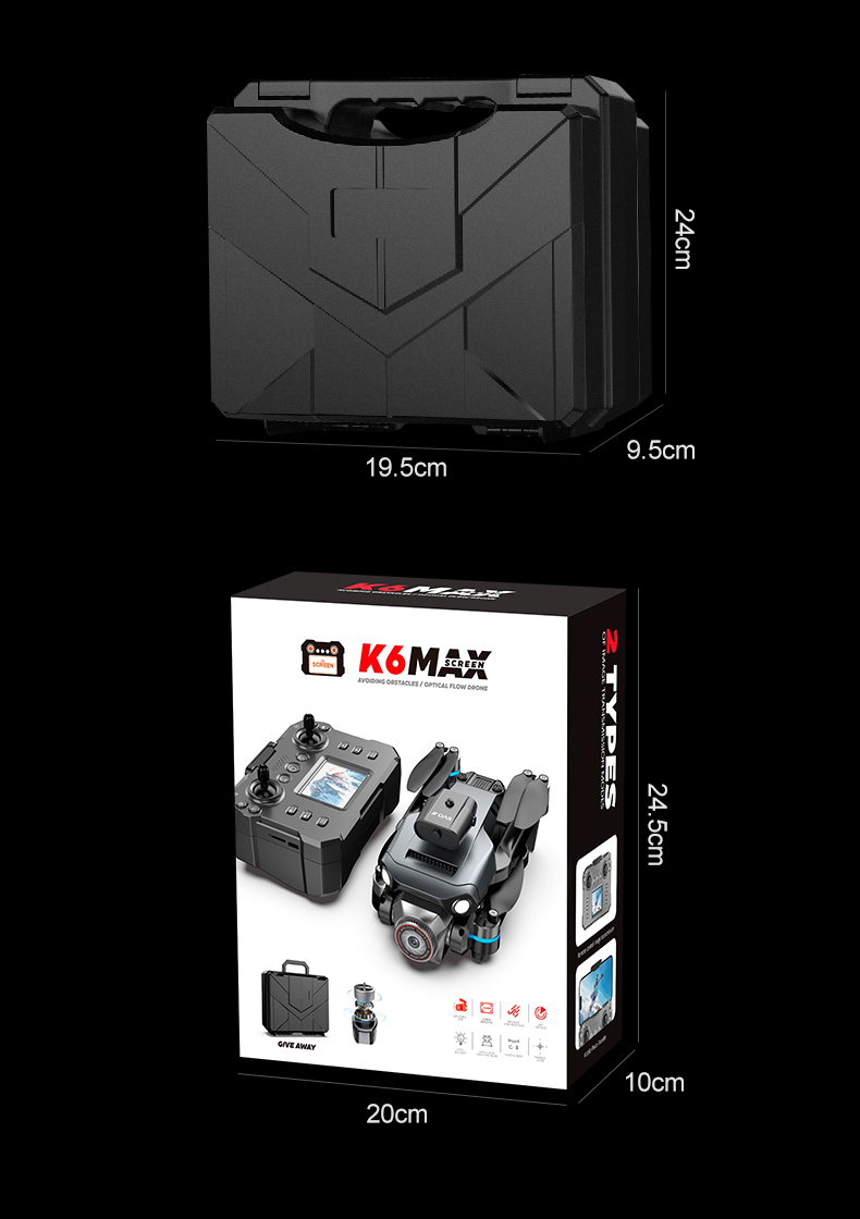 Plastic K6 Max Drone Wifi Foldable Remote Control Helicopter Rc Dron Toy Gifts with Other Maximum Flight Time