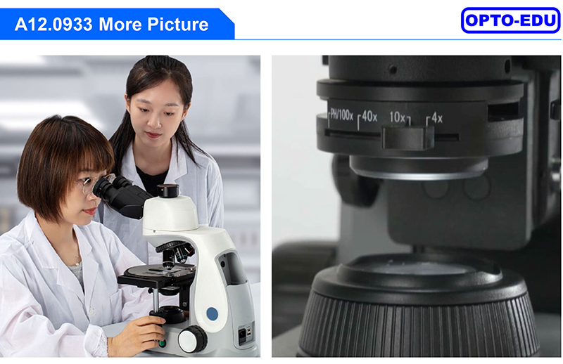A12.0933 Opto Edu Trinocular Biological Microscope Lcd LED Laboratory ECO