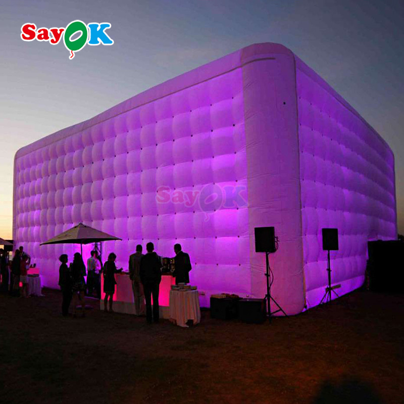 Waterproof Oxford Cloth Large LED Light Inflatable Party Event Tent For 200 People