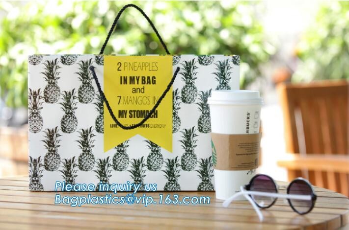 Flower carrier bag with different color customized pot plants kraft paper bag with handle,stamping logo fancy paper flow