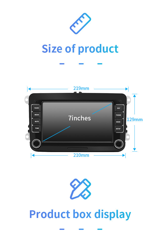 VW Car Android GPS Navigation 7 Inch With WiFi BT Phone Music IPS HD