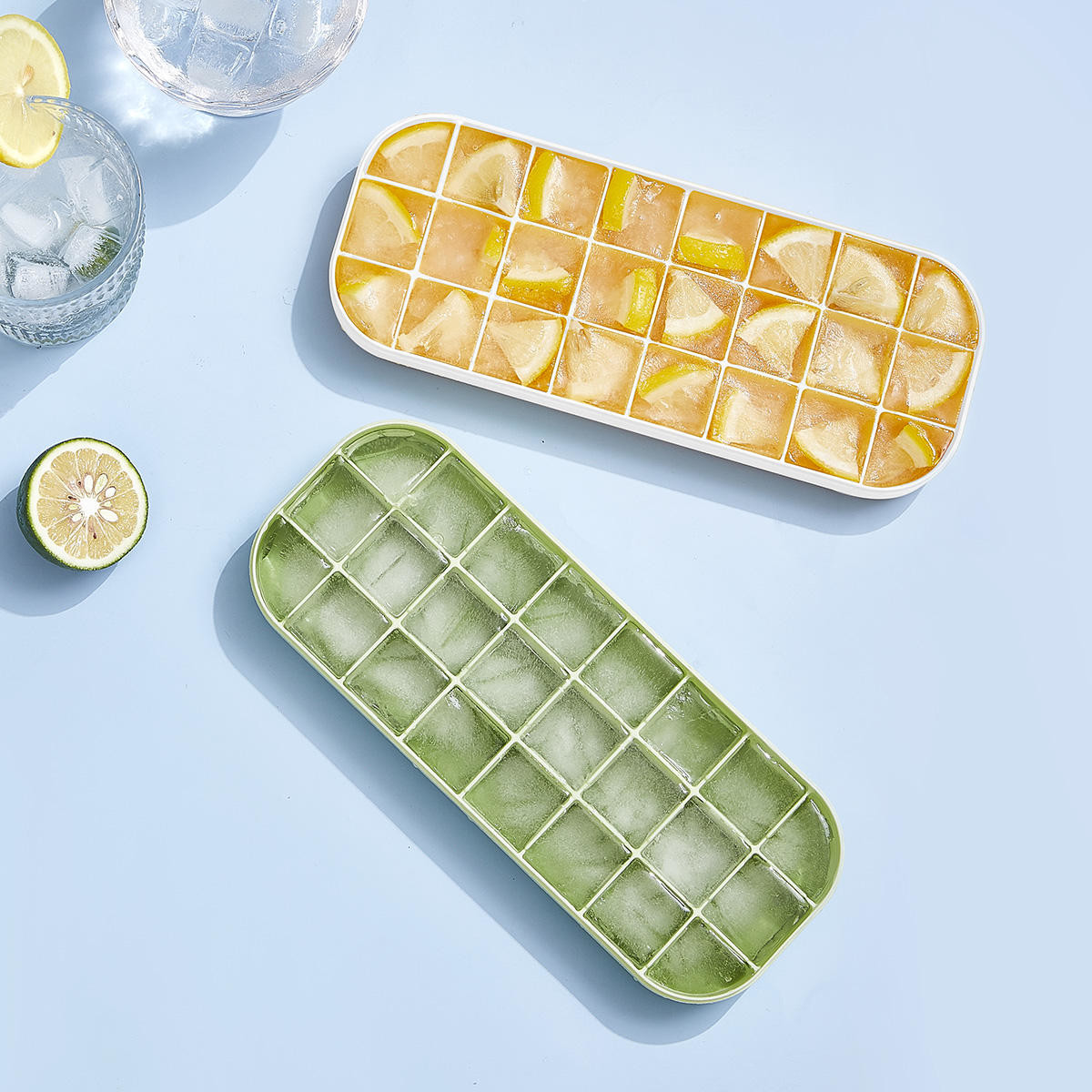 Plastic Soft Sole Refrigerator Ice Cube Maker Tray Small Square Ice Cube Tray