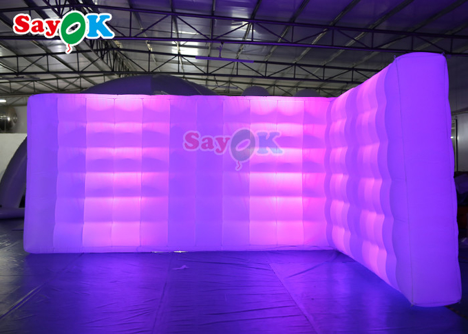 Oxord Cloth Inflatable Photo Booth Backdrop Led Wall Lighting Colorful Inflatable Led Photo Booth Wall