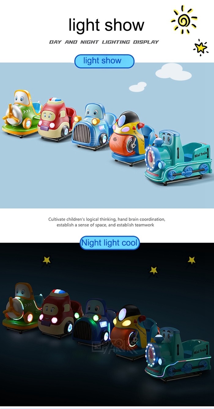Little Blue Train Coin Operated Electric Kiddie Rides Small Amusement Equipment
