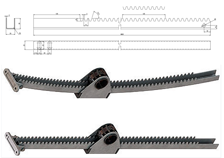 Drawing profile of Greenhouse Ventilation Rack and Pinion