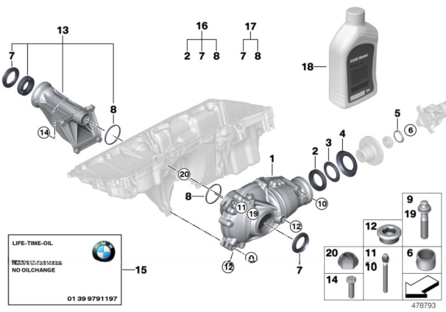 Remanufactured Front Differential Assembly For BMW X5 X6 E70 E71 31507594315 31507594314