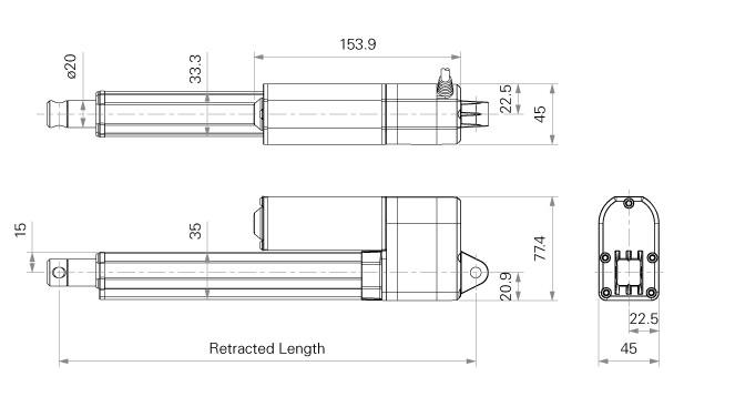 Outdoor 3500N Compact Size Silver Electric Linear Actuators Robust Capable