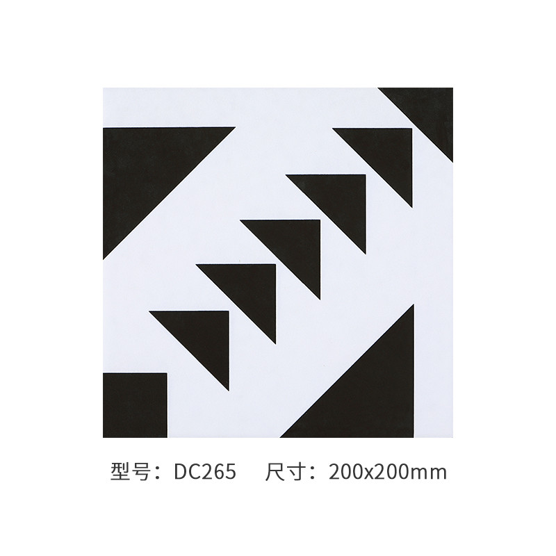Black And White Grade AAA Scratch-Resistant 200x200mm Floor Ceramic Rustic Tile For Living Room And Bathroom
