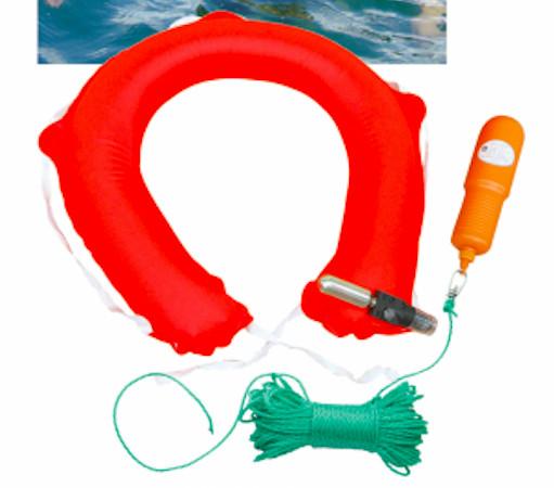 Throw Over Water Rescue 0.6kg Inflatable Lifebuoy Horseshoe Life Ring With