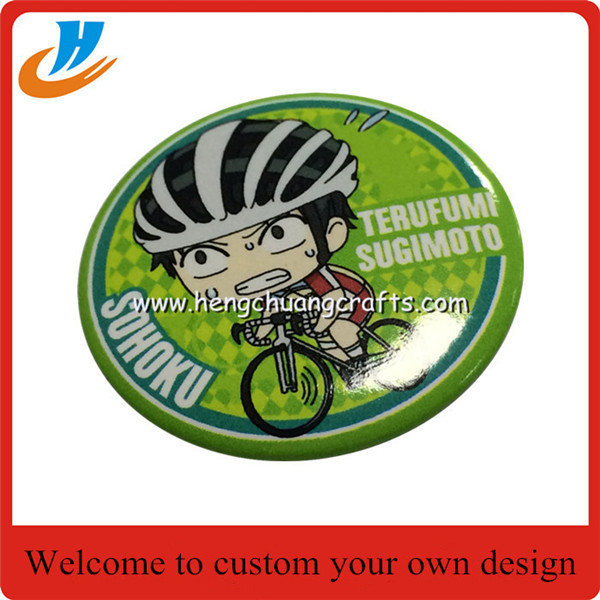 Wholesale cheap tin button badge,60mm metal tin pin badge with custom
