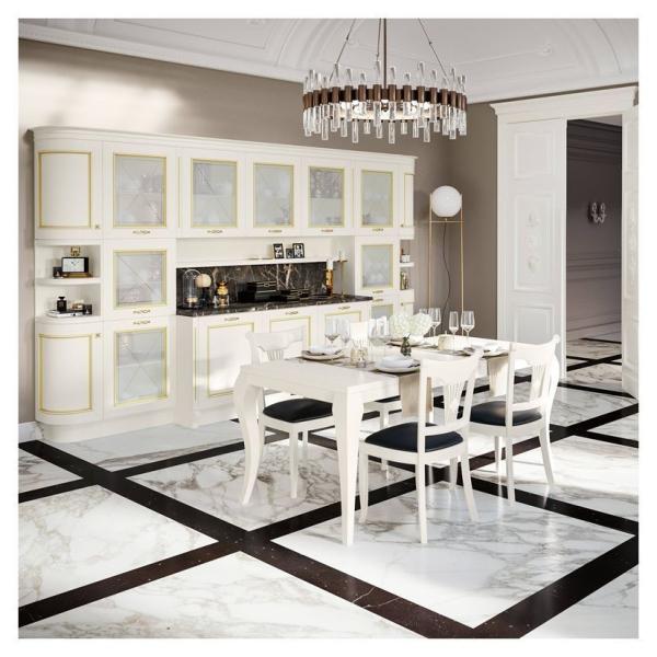 Modern High Gloss Flat Pack Kitchen Cabinet Furniture with PVC Membrane Door