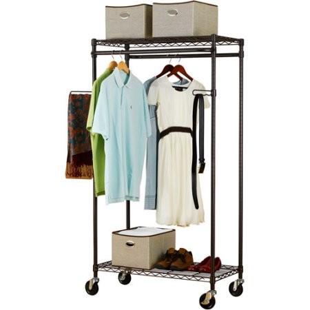 Heavy Duty Commercial Wire Shelving , Garment Wardrobe Metal Wire Racks For