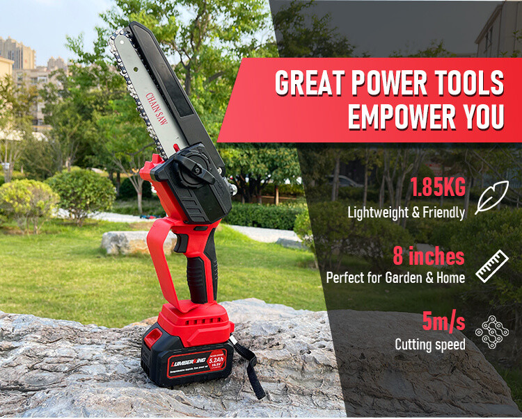 High Power 650W Portable Small Chainsaw Woodworking 21V Brushless Cordless Electric