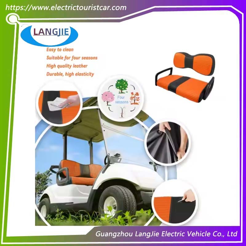 Golf Car Club Car Seat Leather Cover Backrest Orange Seat Cover