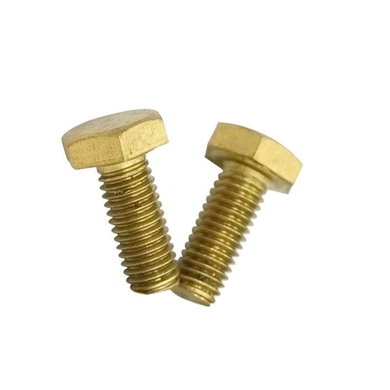 Plain Finish Brass DIN933 DIN931 Hexagon Hex Head Bolts for Construction