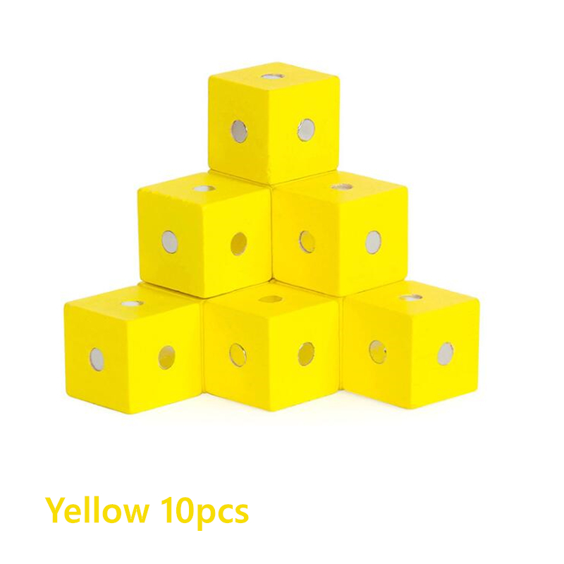 Educational Square Cube Rainbow Magnetic Blocks 10pc 2X2X2cm Wooden