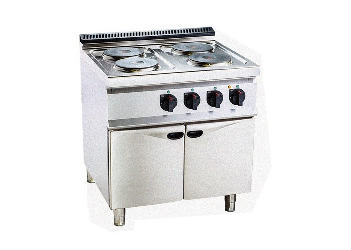 Electric 4 Hot Plate Cooker professional kitchen equipment With Cabinet 800*700*920mm