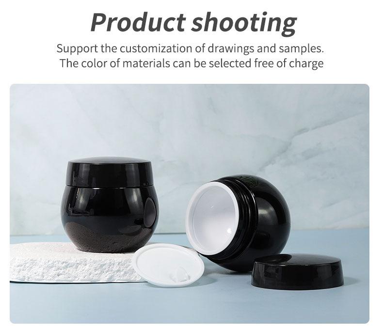 30g/50g Plastic Cap Empty Frosted Black Body Scrub Butter Face Cream Plastic Cosmetic Plastic Plastic Plastic Containers