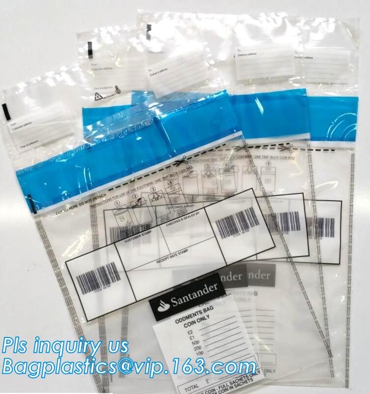 Document safe tamper proof bank deposit bag, Steb Plastic Money Pe Bank Deposit Coin Security Pouch Bags With Seal For C