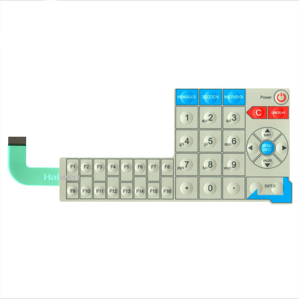 RAL Industrial Membrane Switch Good Water Resistance Custom Membrane Keypad