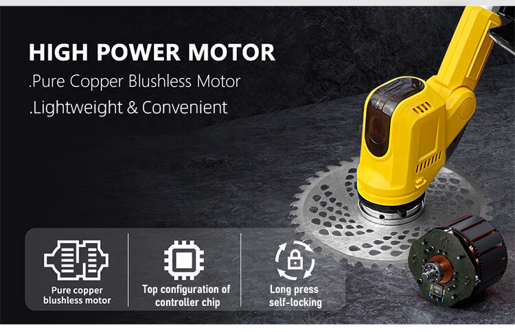 Mini Portable Battery Operated Folding Lawn Mower Garden Grass Cutting Machine Trimmer