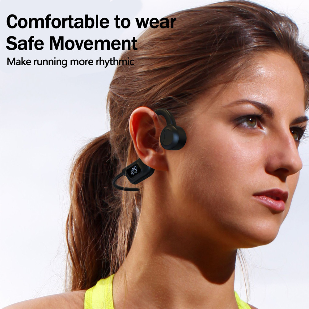 Bone Conduction Wireless Bluetooth Earphone Noise Reduction Waterproof For Run Sports