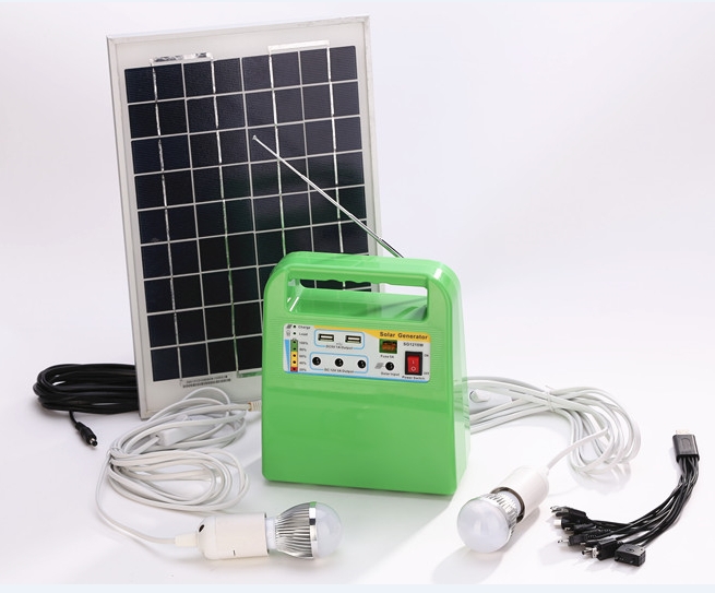 10W portable solar power system for home , with Radio ,USB and MP3