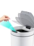 12L White Circular Touch Bucket Charging Dual-purpose Intelligent Motion Sensor