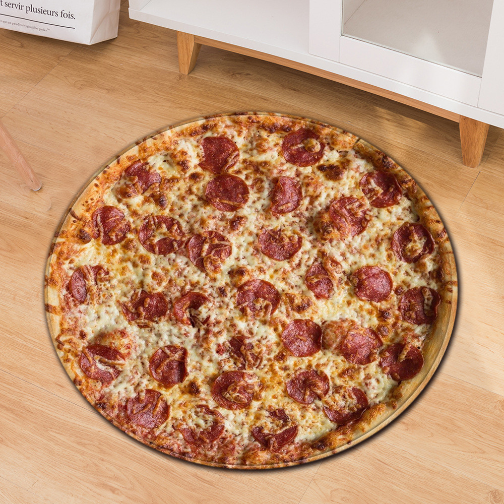 Pizza Biscuit Circular Area Rugs Computer Chair Floor Mat