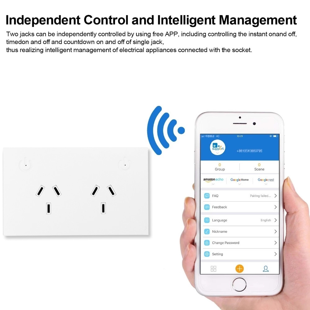 Au Alexa And Google Home Tuya Smart Wifi Socket Timer With 2 Usb Work